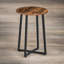Narrow Round Top Side Table End Table Industrial Rustic Brown Living Room Furniture