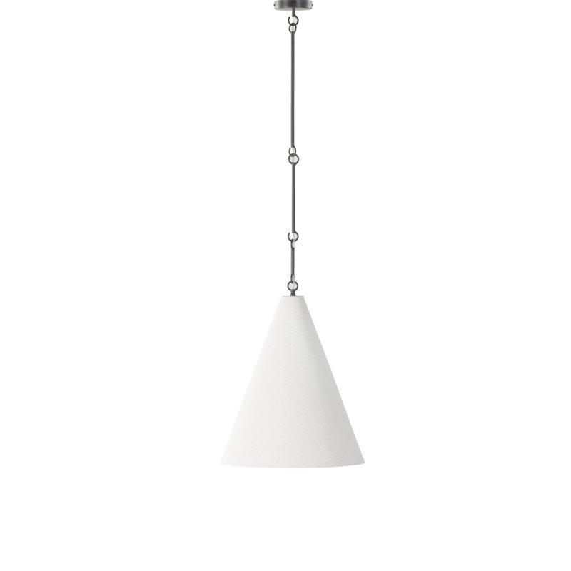 Grazia 1 - Light Pendant, Matte White Plaster/Antiqued Iron
