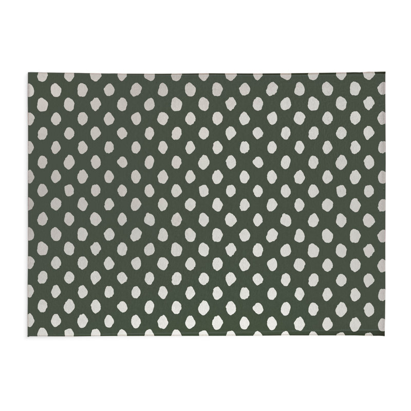 Grand tapis de bureau décoratif à gros pois, L 7 pi x L 5 pi, Chimichurri