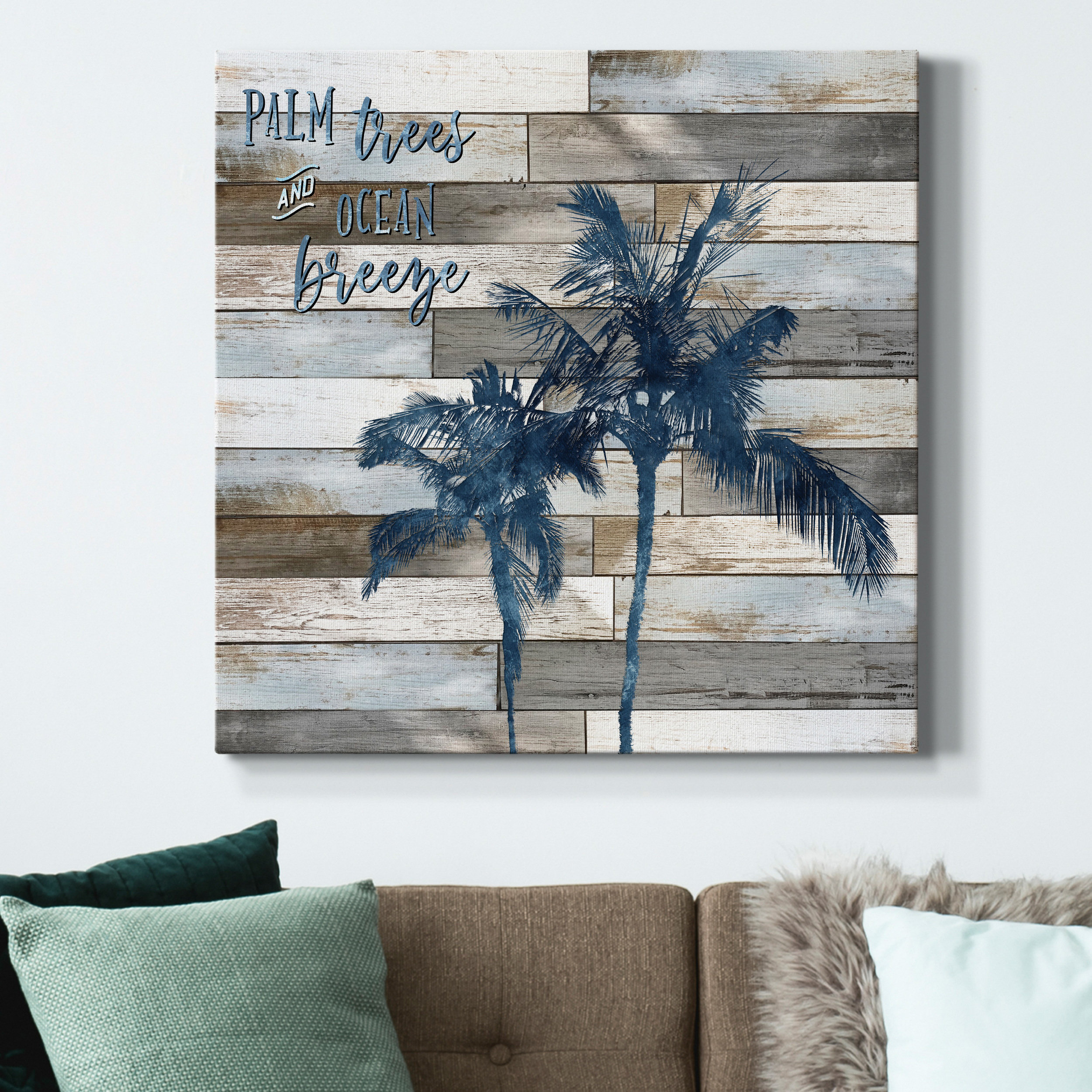 Bay Isle Home™ Palm Trees and Ocean Breeze - Wrapped Canvas Print ...