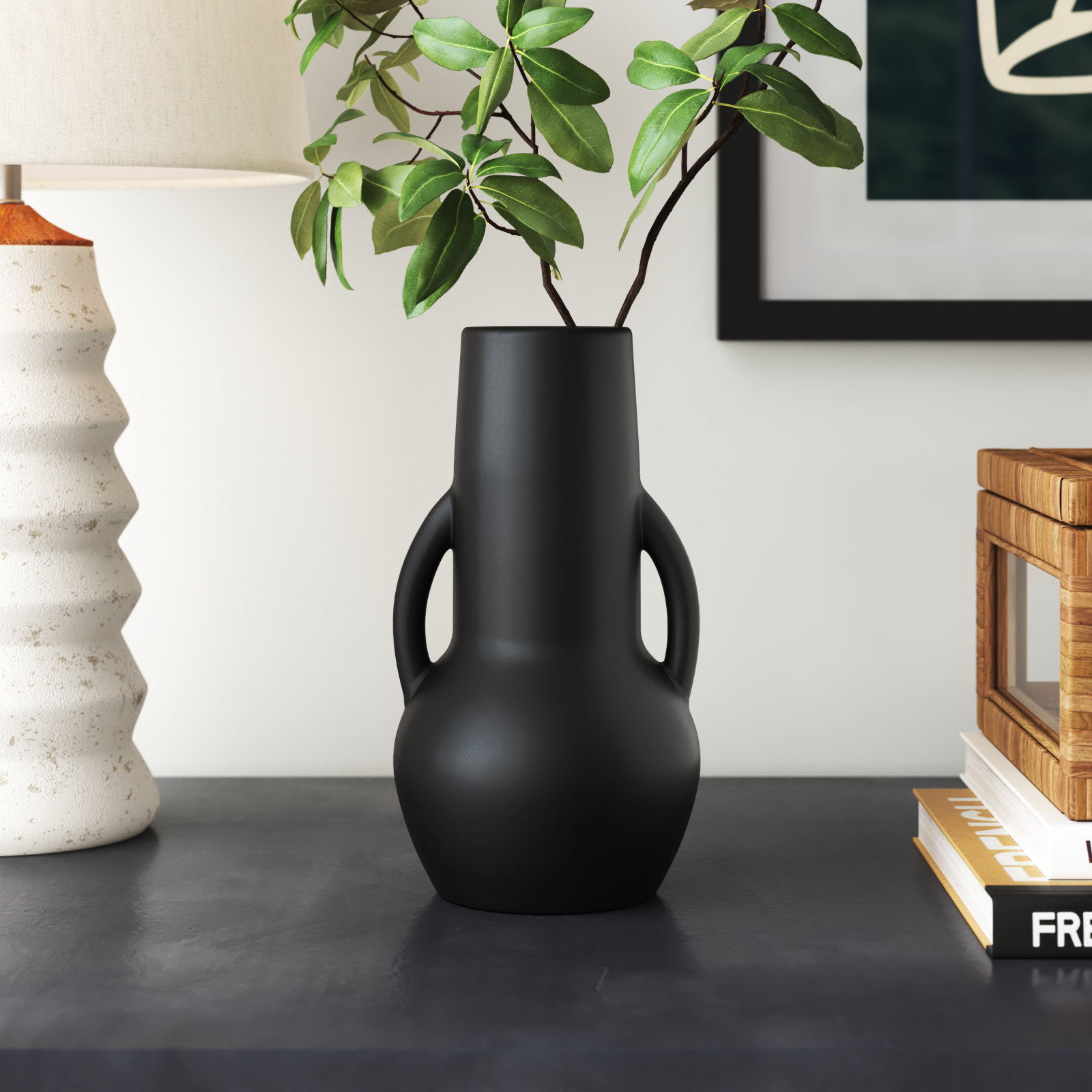 Ceramic Table Vase, Black