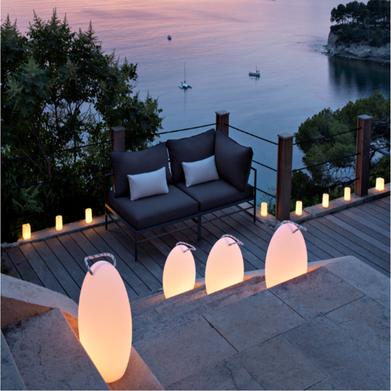 Amande Corde LED Outdoor Table Lamp, 15.6" H x 12.1" W x 7.7" D