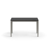 eFloat Quattro, 23 in. D x 58 in. W Sit-Stand Desk with Carbon Black Base, Carbon Black Painted Wood Top, and Black Salzburg Leather Cable Manager
