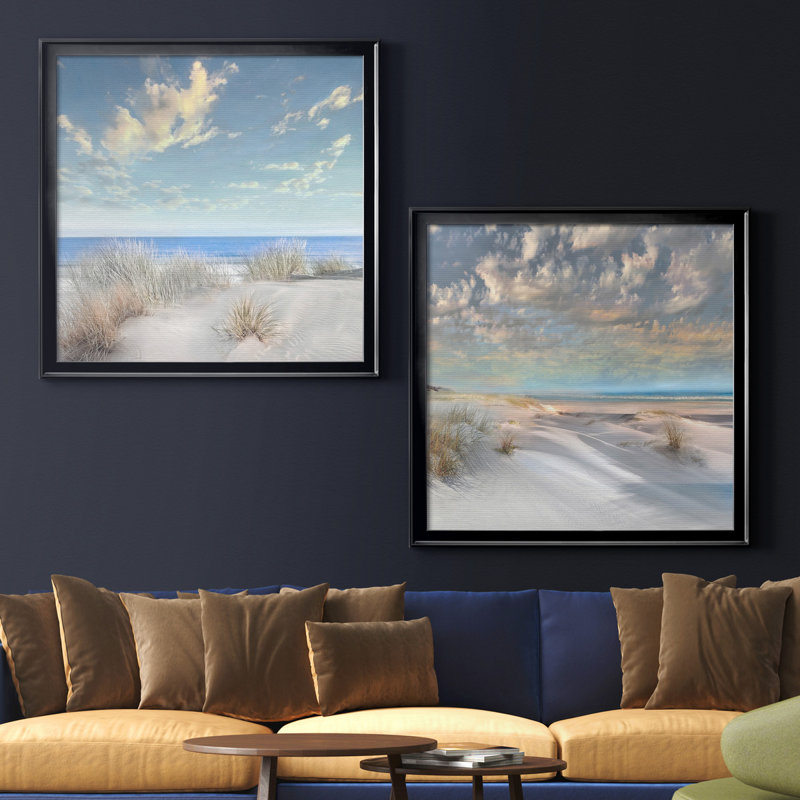 «Smooth Sands I», ensemble de 2 reproductions de photos, H 17,5 po x l 35 po, Toile encadrée, Noir