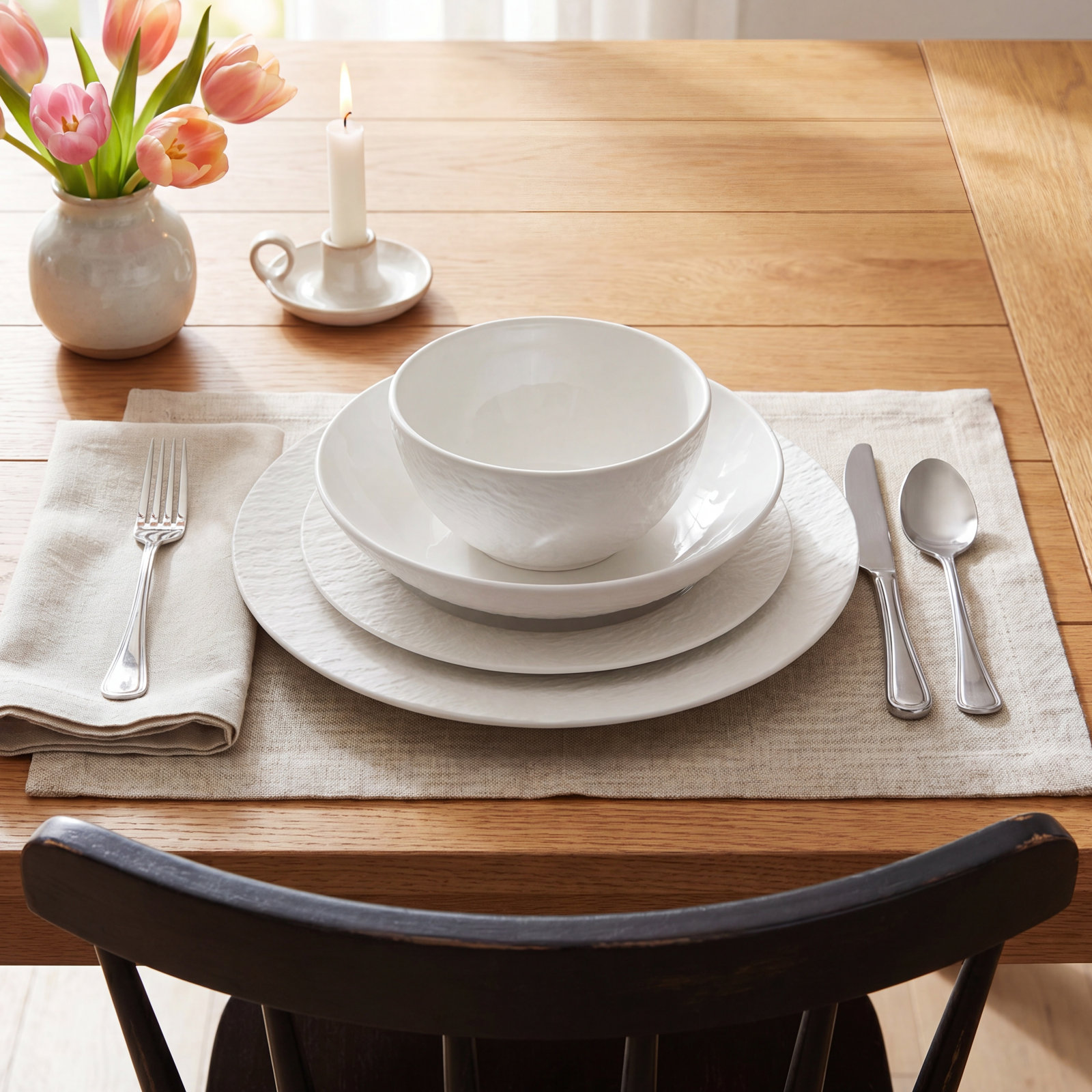Manufacture Porcelain Dinnerware Set, White