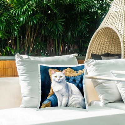 Coussin décoratif pour chat élégant Elegant White par Kim Allen