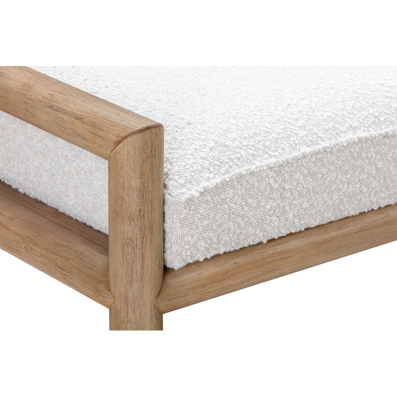 Banc en bois Colleen, Blanc, Naturel