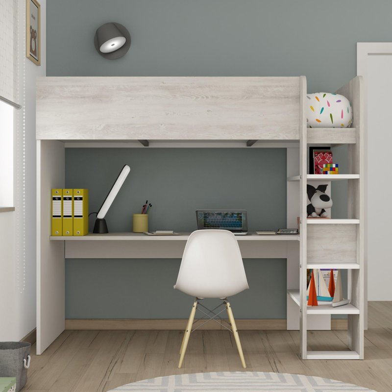 Annabelle European Single (90 x 200cm) Mate's & Captain's High Sleeper Loft Bed Bed with Shelves