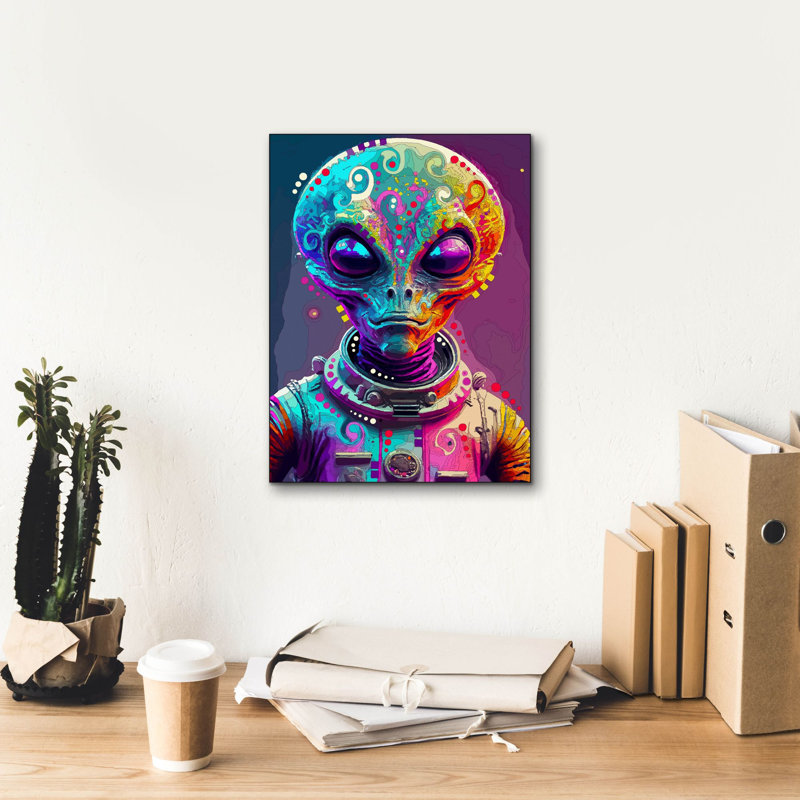 «Alien» par Dean Russo, art mural sur toile, 18 po x 26 po, H 16 po x l 12 po x P 0,75 po