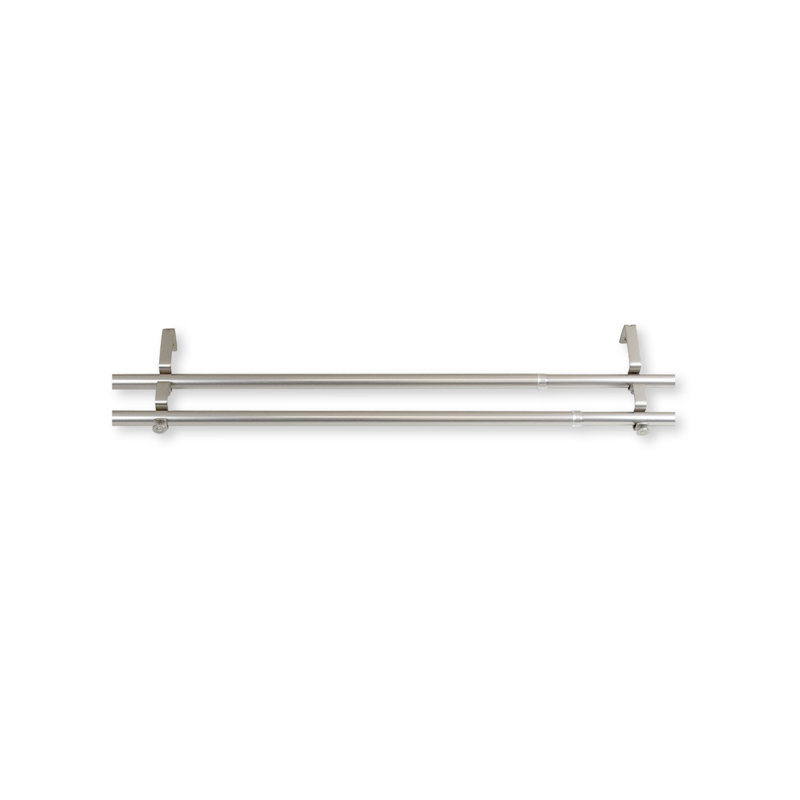 Rallonges de tringle à rideaux en acier 13/16 po Norine, 120 à 170 po, Nickel satiné
