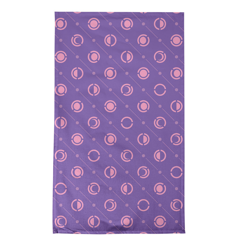 Torchon Moon phases, Violet foncé / corail, Croisé en coton
