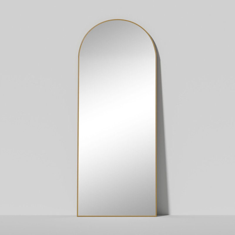 Grand miroir de plancher arqué pleine longueur, Or, 59 po x 28 po