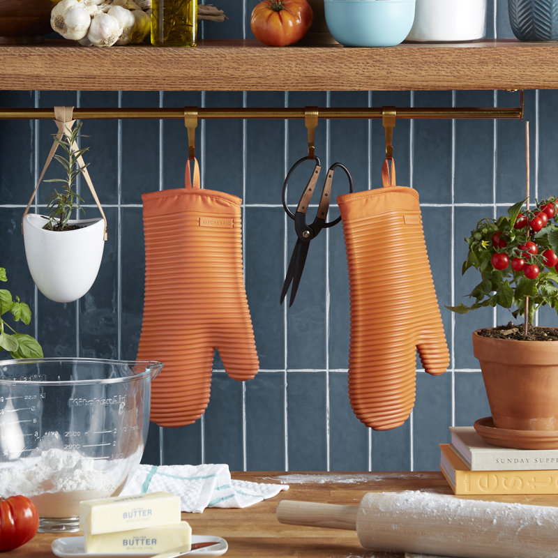 Gant de cuisine souple en silicone KitchenAid, Orange