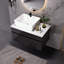 Meuble-lavabo flottant avec lavabo et deux armoires