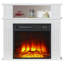 Foyer électrique 28 po avec manteau de cheminée, insert de cheminée remplaçable avec télécommande, autoportant, bûche réaliste et effet de flamme, foyer de cheminée avec tablette de rangement, 750 / 1500W-175589820