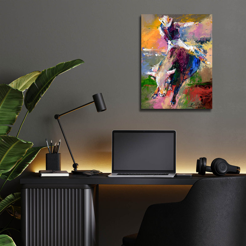 «Bull Rider» par Richard Wallich, H 16 po x l 12 po x P 0,13 po