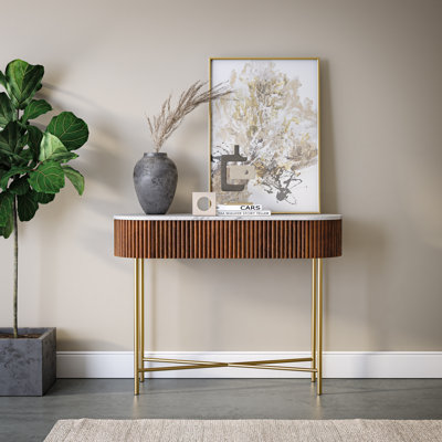 Delonna Fluted Console Table with Drawer