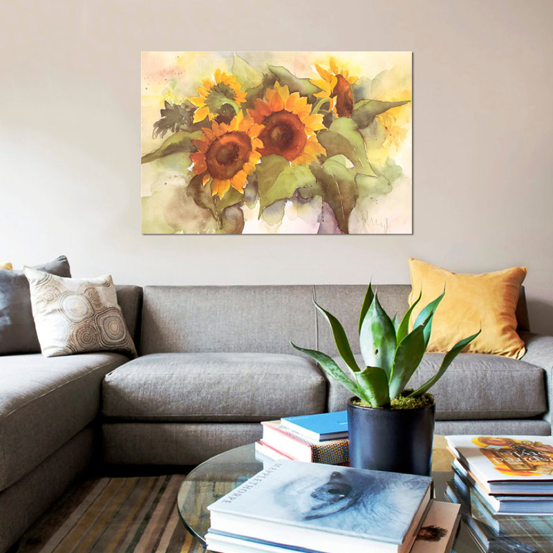 « fleur composition iv », impression sur toile, H 12 po x l 18 po x P 1,5 po, Toile tendue, Pas de tapis