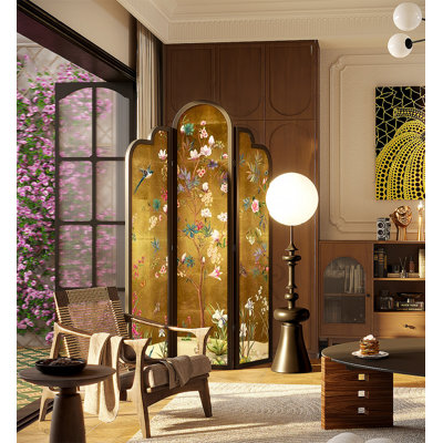 Paravent de chambre à coucher de style français en bois massif Qiaoqisha
