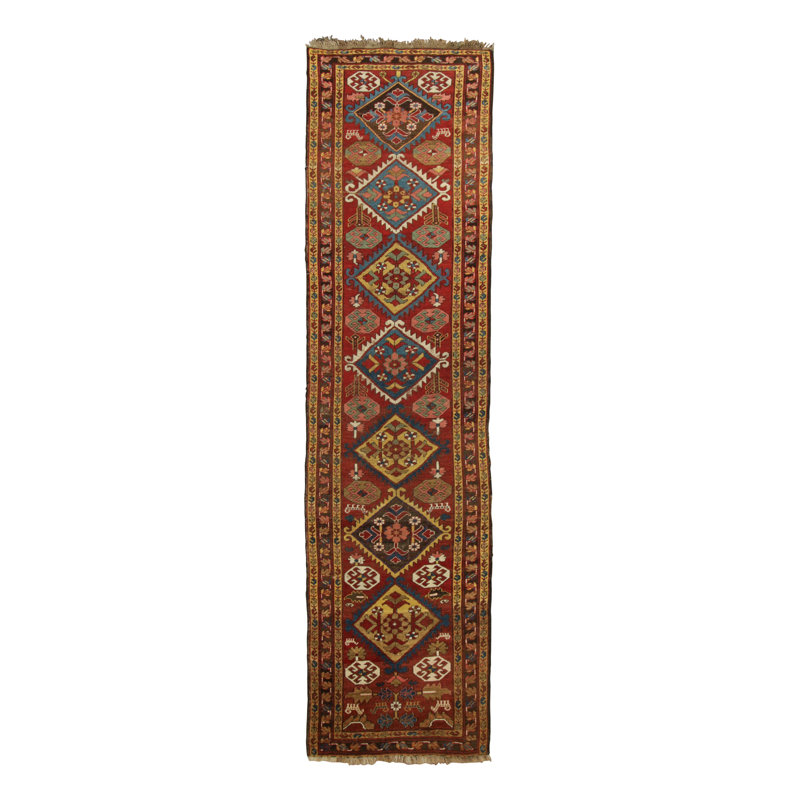 Antique One-of-a-Kind 3'5X14'2 Hand Knotted Area Rug