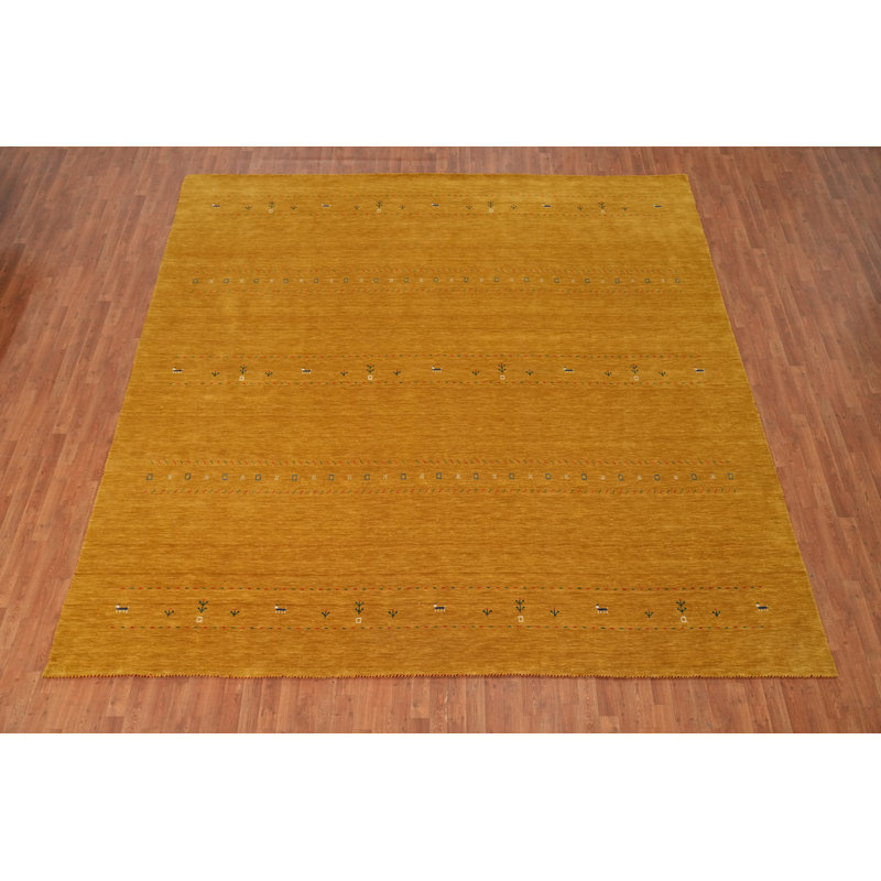Tapis carré en laine petits animaux de style Gabbeh 12 x 12