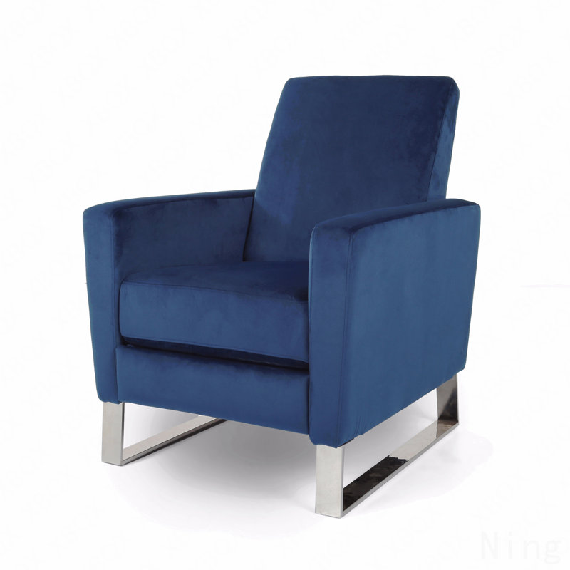 Maleena Upholstered Recliner, Blue