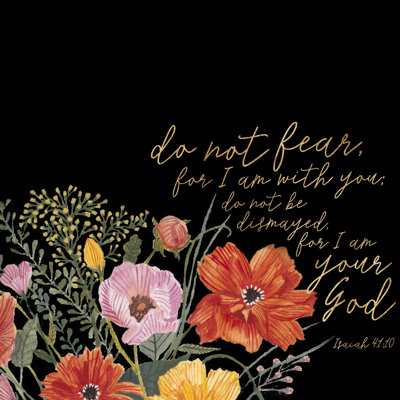 Floral Faith III - Wrapped Canvas Typography