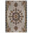 Madeline Collection Digital Print Cotton-Polyester Blue Beige Moroccan Rug-1488506610