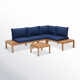 Tempo Wood 4 - Person Modular Patio Conversation Sets with Cushions