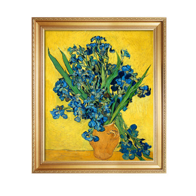 Reproduction d'art avec vases d'iris, Vincent Van Gogh. Estampe numérique sur toile pour décoration intérieure