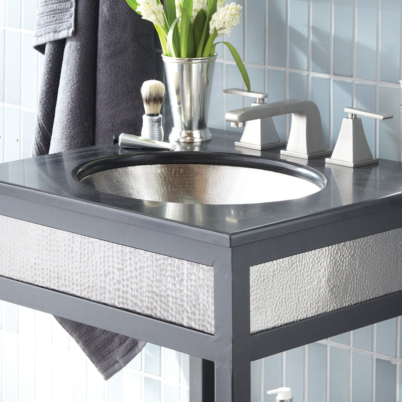 Lavabo de salle de bain encastré martelé à la main Classic