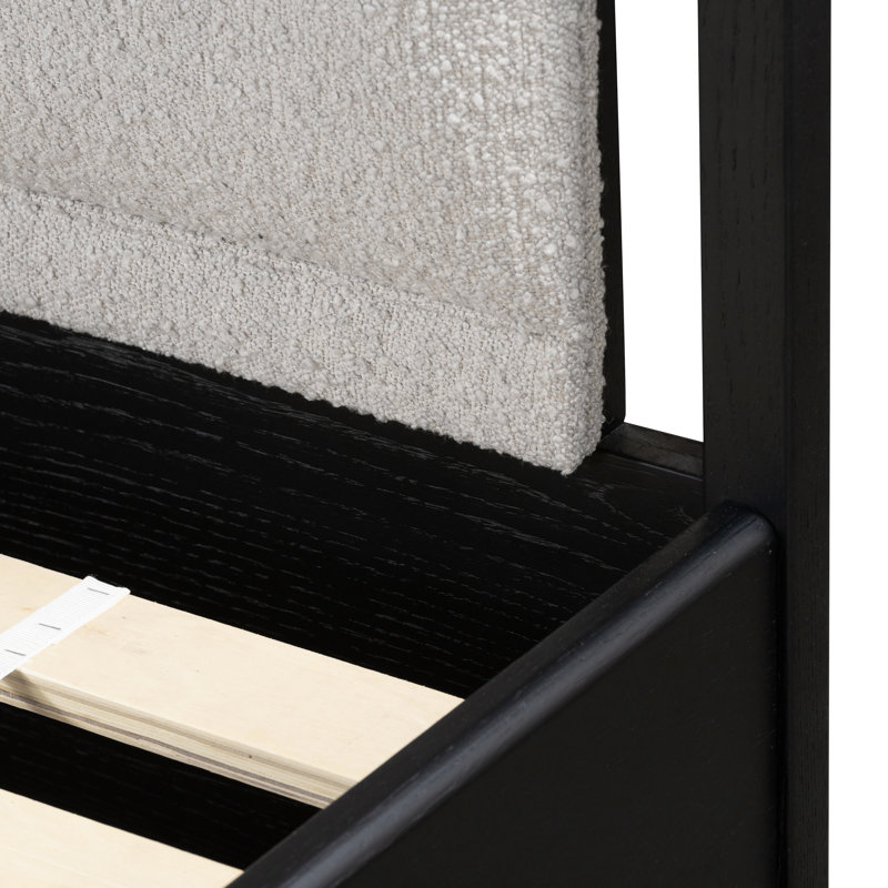 Rosedale Upholstered Bed, Queen, Knoll Sand/Ebony Oak Veneer