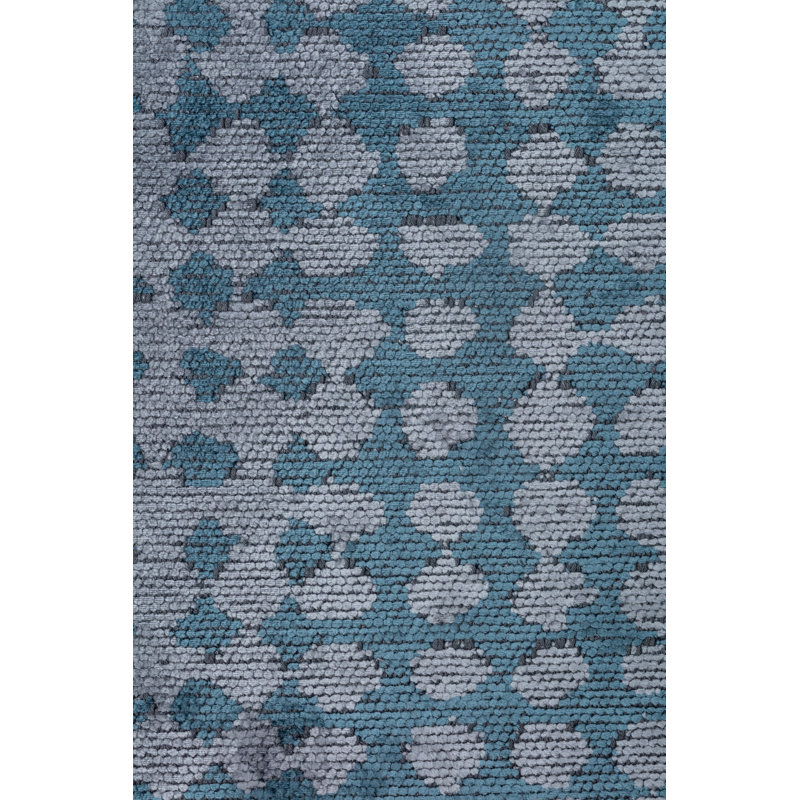 Blue Blue Polka Dots Luxury Area Rug, Rectangle 7'10" x 11'2"