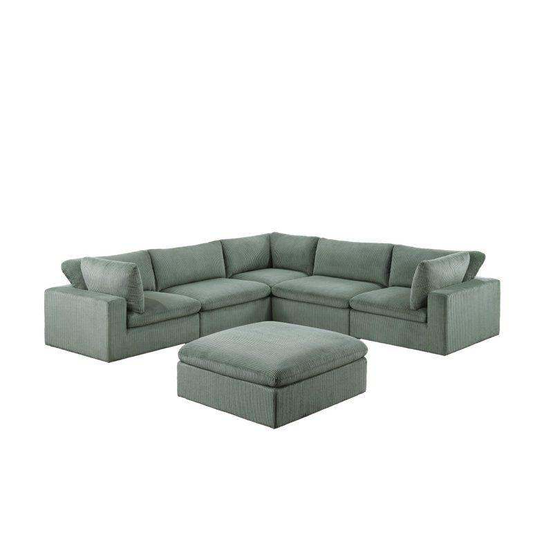 Ensemble de conversation modulaire en velours côtelé 3 pièces Volner