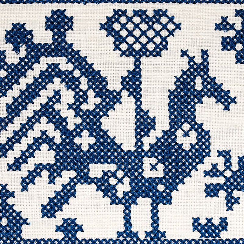 Tarpan Embroidered Tape, Navy
