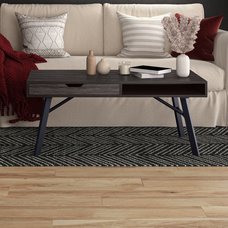 Table basse à 4 pieds avec rangement Chrisander, gris