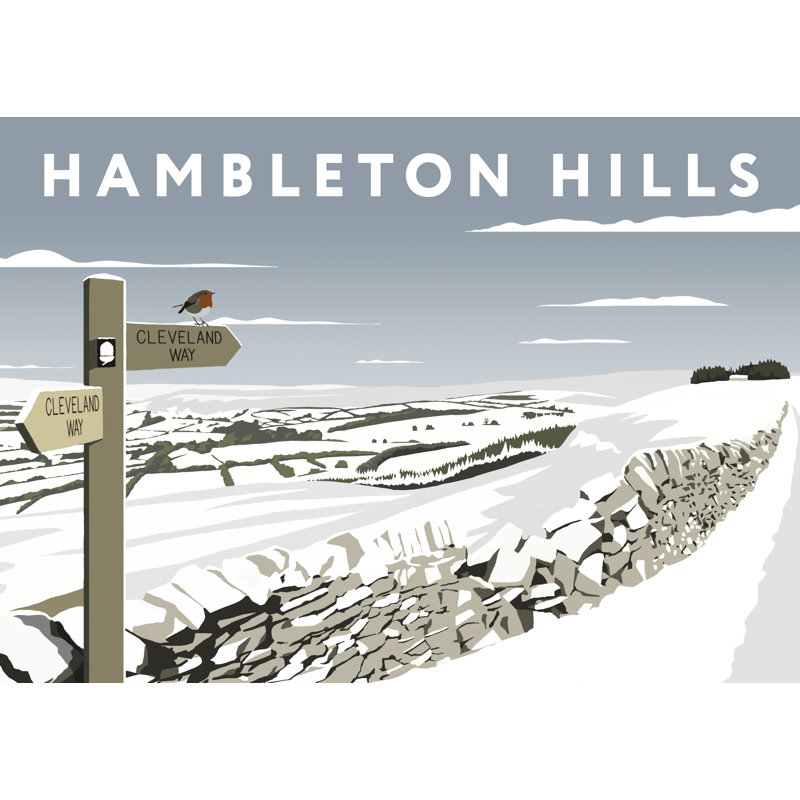 Hambleton Hills In Snow by Richard O'Neil - Print, No Frame, 40 cm H x 50 cm W x 1 cm D