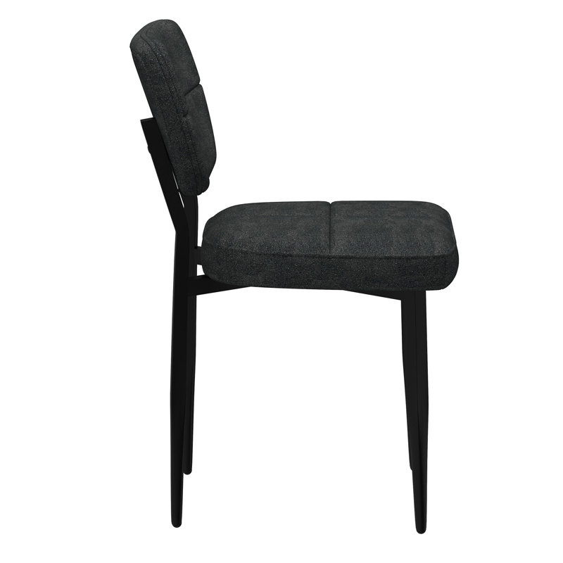 Ensemble de 2 chaises Zandya gris anthracite et noires, Gris anthracite