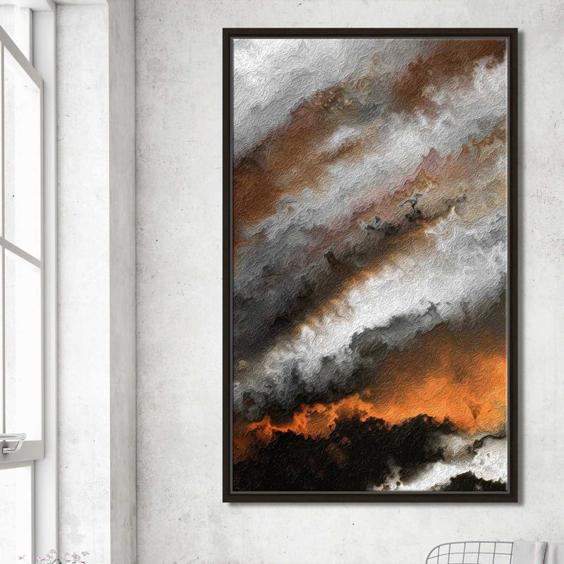 «Fire In My Heart, Jeremiah 20: 9» par Mark Lawrence, reproduction d'art, Cadre flottant espresso