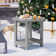 Harada 18 Inch Round Outdoor Side Table Adirondack Plastic/Resin Patio Side Table Weather Resistant End Table with Storage Shelf