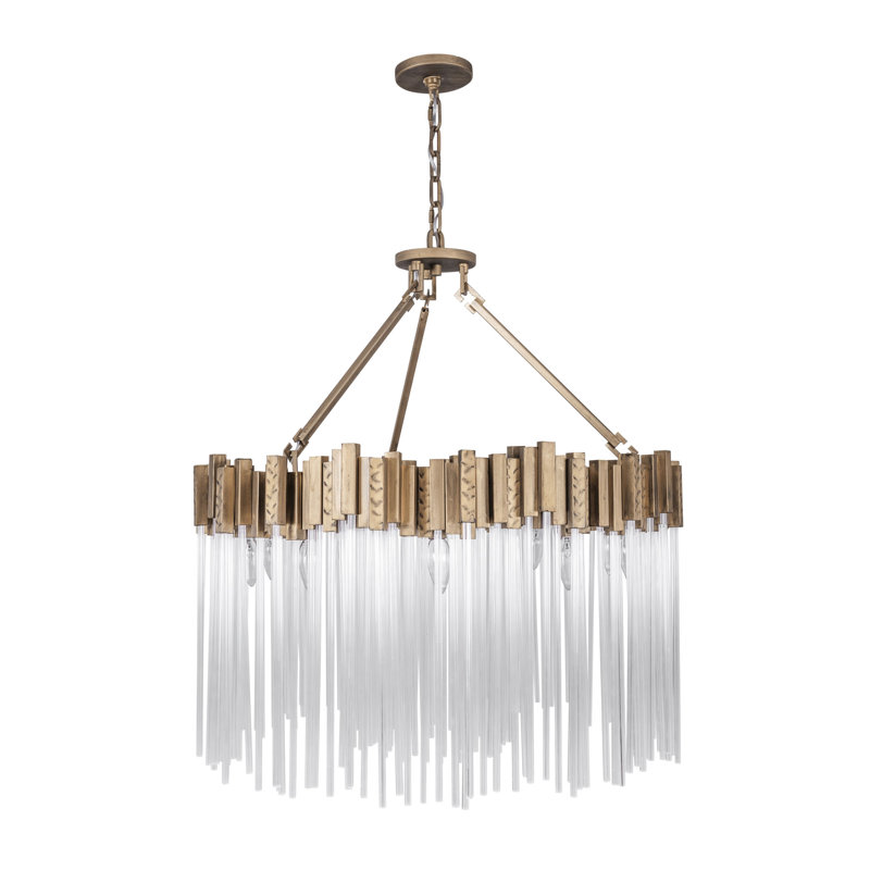 Luminaire suspendu 10 lumières Matrix, or La Havane, Havane doré