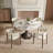 Breakfast Corner Nook Floral Shape Stone Dark Walnut Tone Dining Table Bistro Table For 2-4-952792866-952792864