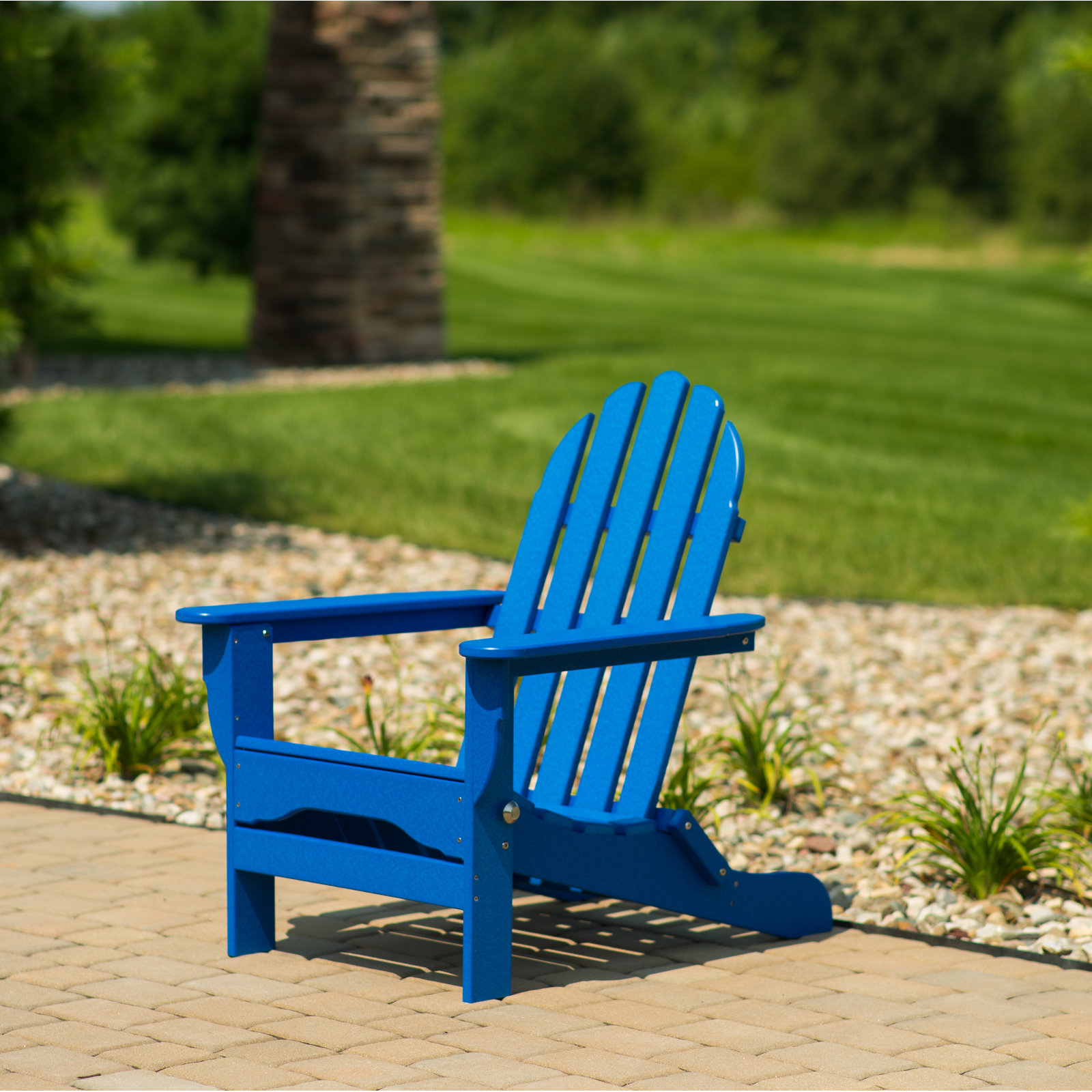 Leighton Foldable Adirondack Chair, Royal Blue