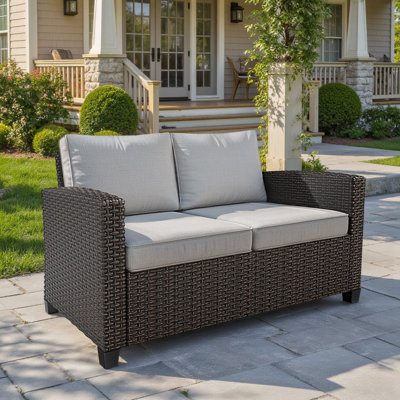 Furniture Set,1 Piece PatioWicker Outdoor Patio Conversation Set with Extra Wide & Thick Cushions, Rattan Outdoor Furniture Set for Backyard, Porch & Deck