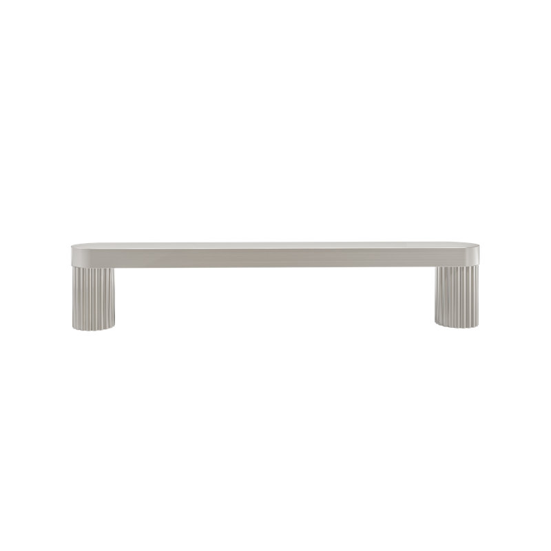 Ribbed Bar / Handle Pull with Fluted Stems, 5", Satin Nickel