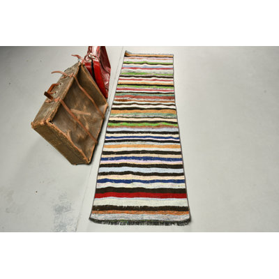 Vintage Turkish-Style Black Wool Kilim Ideal for Home Decor and Corridors
