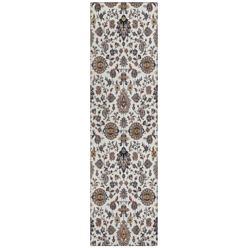 Machine Washable Indoor/Outdoor Husby ACN2192 Global Rug, Runner 2'3" x 7'6"