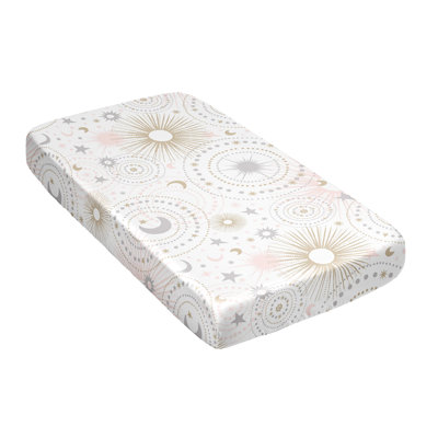 Celestial Pink and Gold Satin Fitted Crib Sheet by Sweet Jojo Designs