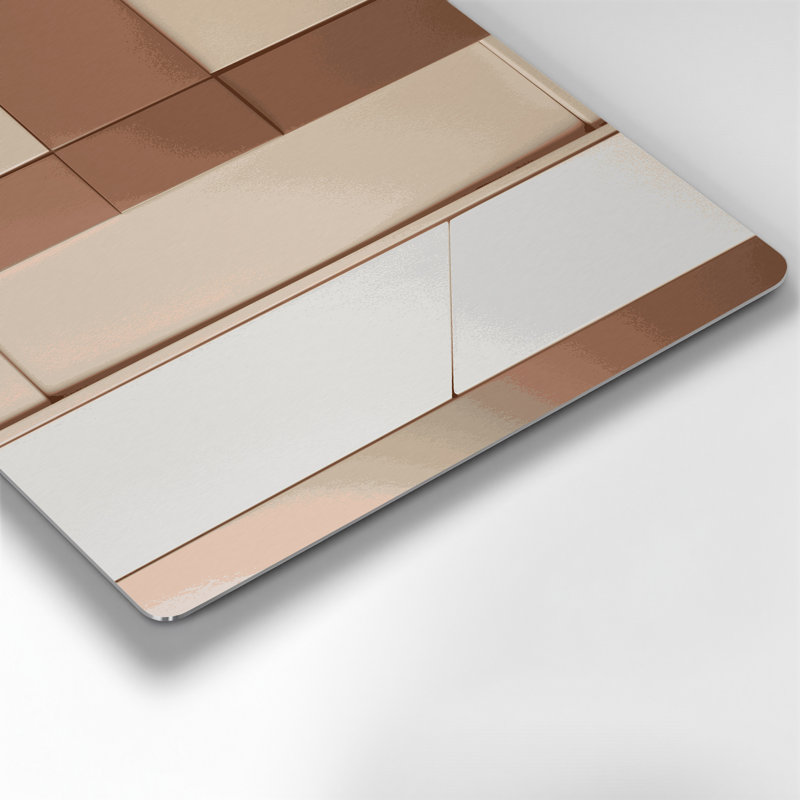 Minimalisme 29, art mural en métal beige, H 12 po x l 12 po