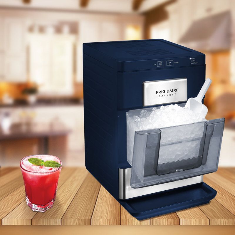 Frigidaire Gallery 33 Lbs. Countertop Ice Maker, Stainless Steel Accents, Nugget Shaped Ice, Navy